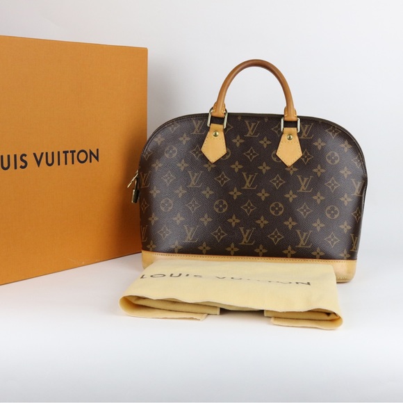 Louis Vuitton Alma MM Monogram Canvas Leather Satchel - Picture 2 of 15